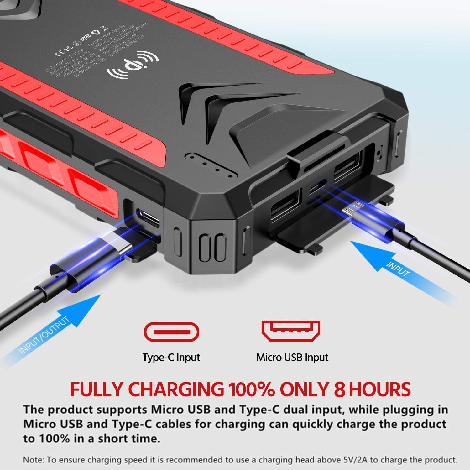 Portable-Charger-Power-Bank - 15000Mah Dual USB Power Bank Output 5V3.1A Fast Charging Portable Charger Compatible with Smartphones and All USB Devices (Black)