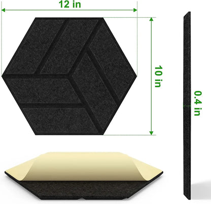 12 Pcs Self-Adhesive Sound Proof Foam Panel Acoustic Panels Hexagon Design Wall Panel Sound Absorbing Soundproof Sound Proofing