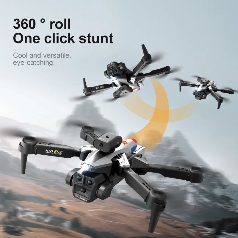 K10 Max/E88 Drone 4K Optical Flow Positioning High-Definition Three Camera Professional Aerial Photography Foldable Quadcopter